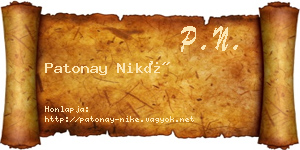 Patonay Niké névjegykártya